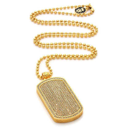 Iced Dog Tag Necklace