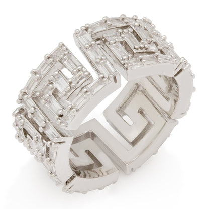 Iced Greek Key Ring