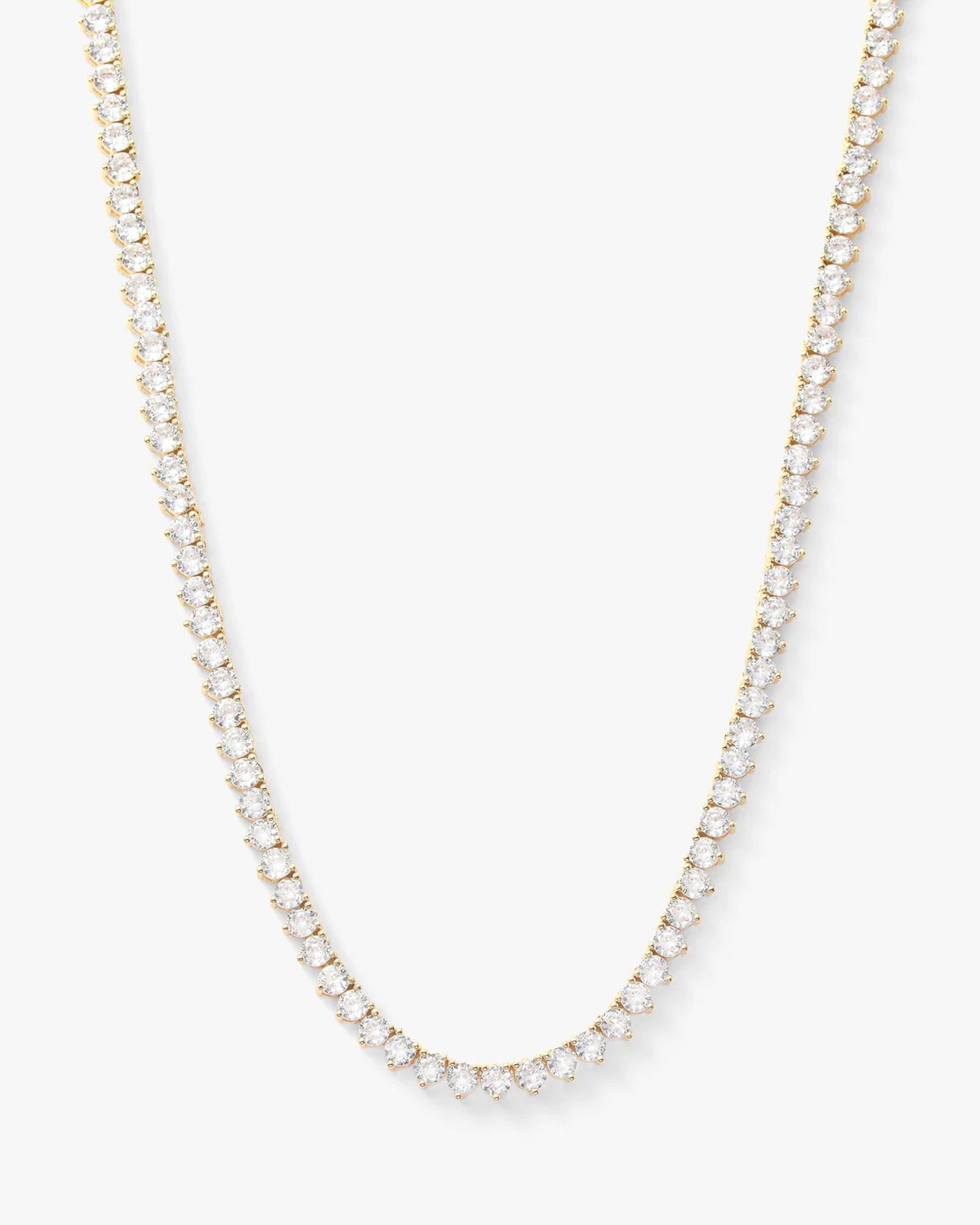 Not Your Basic Tennis Necklace 3mm - Gold|White Diamondettes