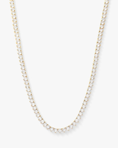 Not Your Basic Tennis Necklace 3mm - Gold|White Diamondettes