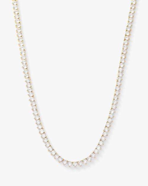 Not Your Basic Tennis Necklace 3mm - Gold|White Diamondettes