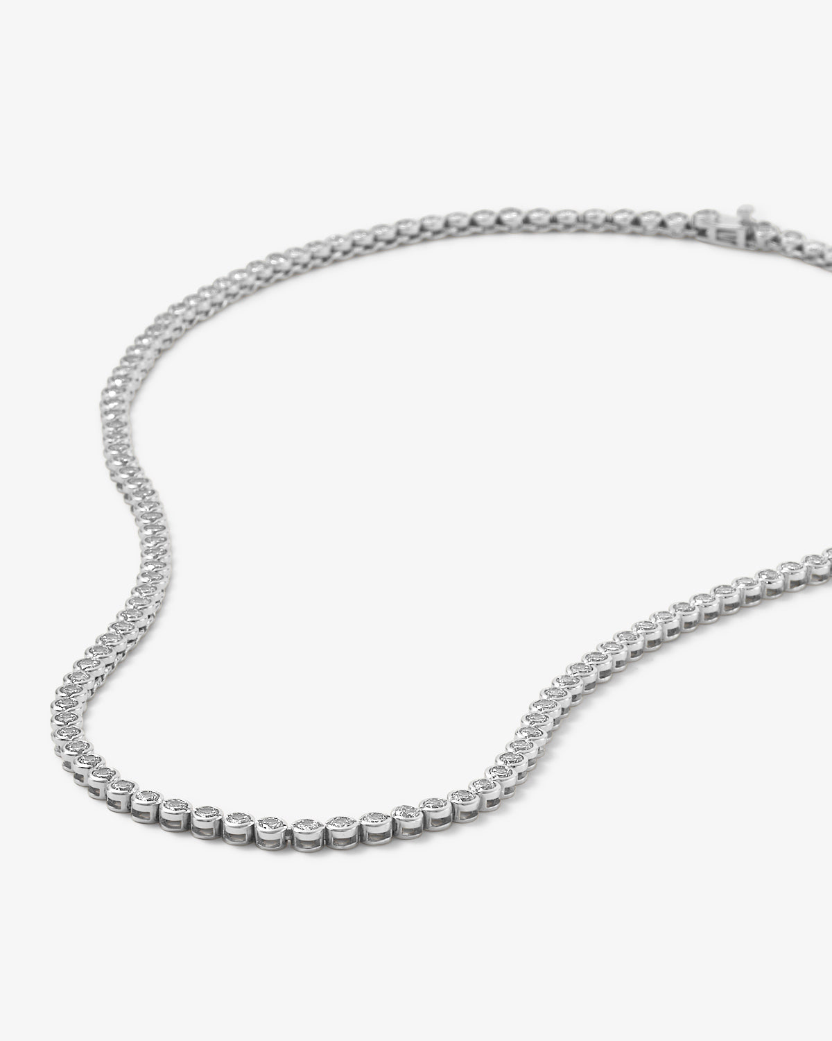 Baroness Tennis Necklace 3mm - Silver|White Diamondettes