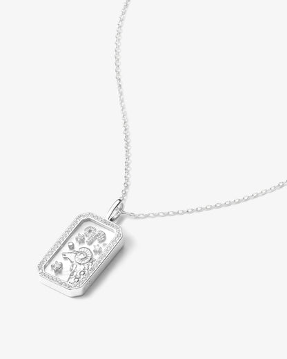 Zodiac Amulet Necklace - Silver