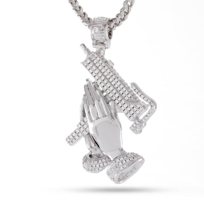 Praying Hands of Defense Necklace
