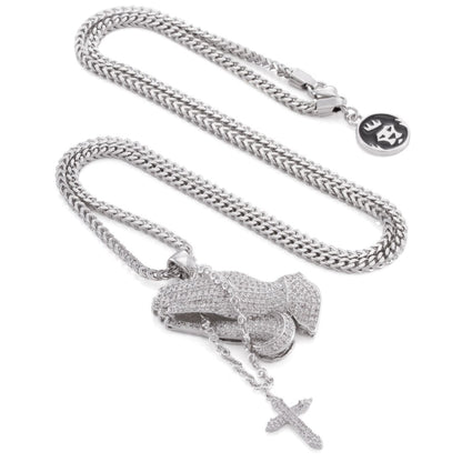 Rosary Praying Hands Necklace