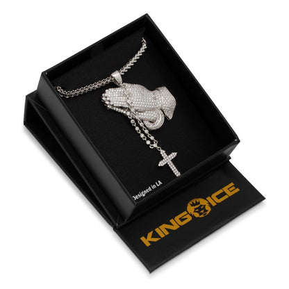 Rosary Praying Hands Necklace