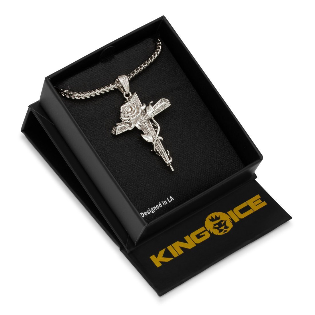 Rose Thorned Cross Necklace
