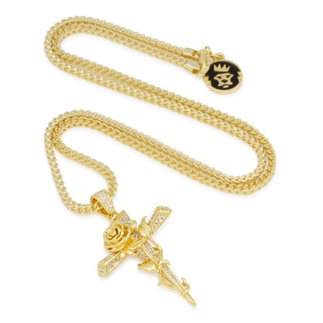 Rose Thorned Cross Necklace