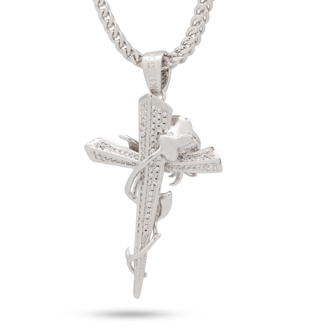Rose Thorned Cross Necklace