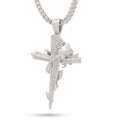 Rose Thorned Cross Necklace