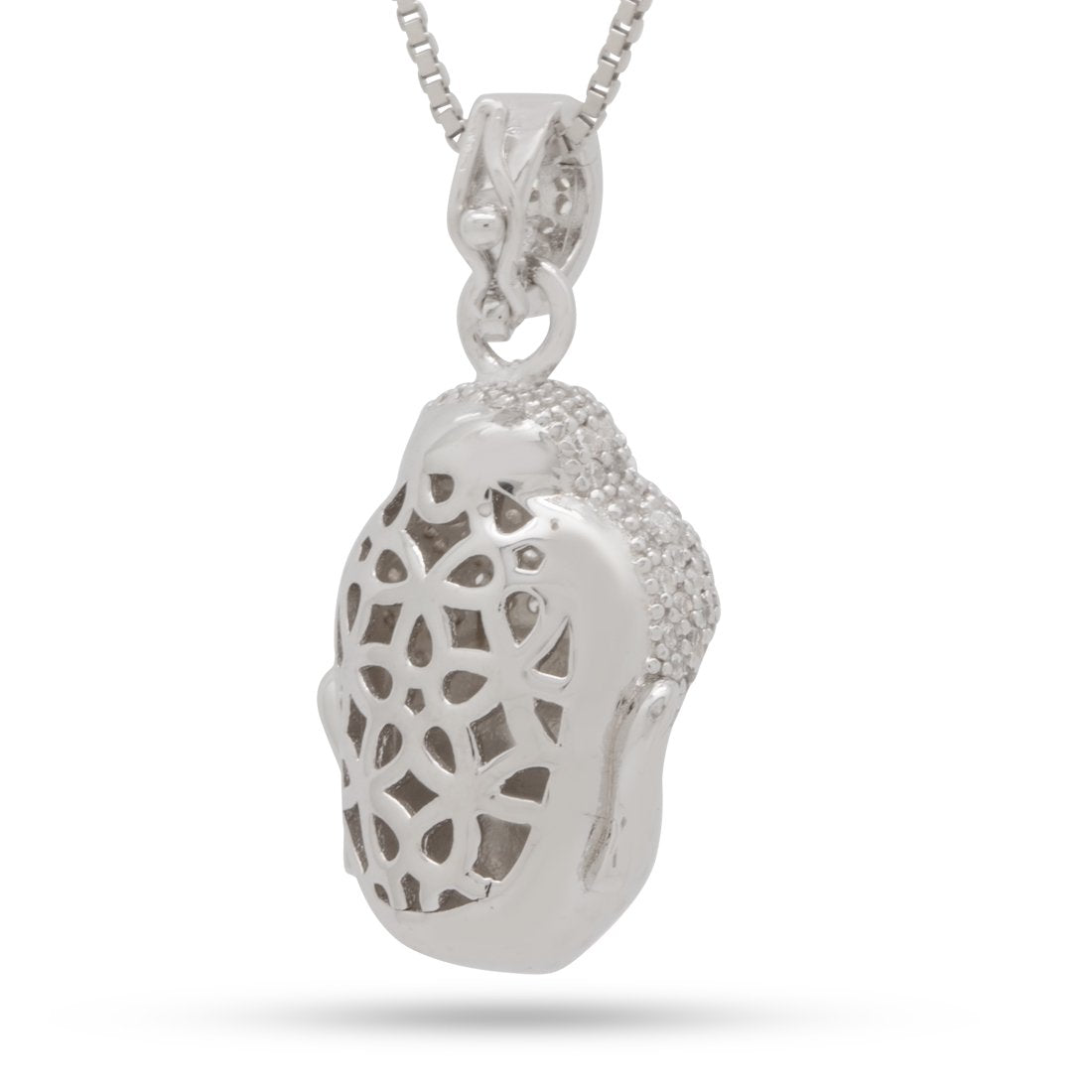 Sterling Silver Awake Buddha Necklace